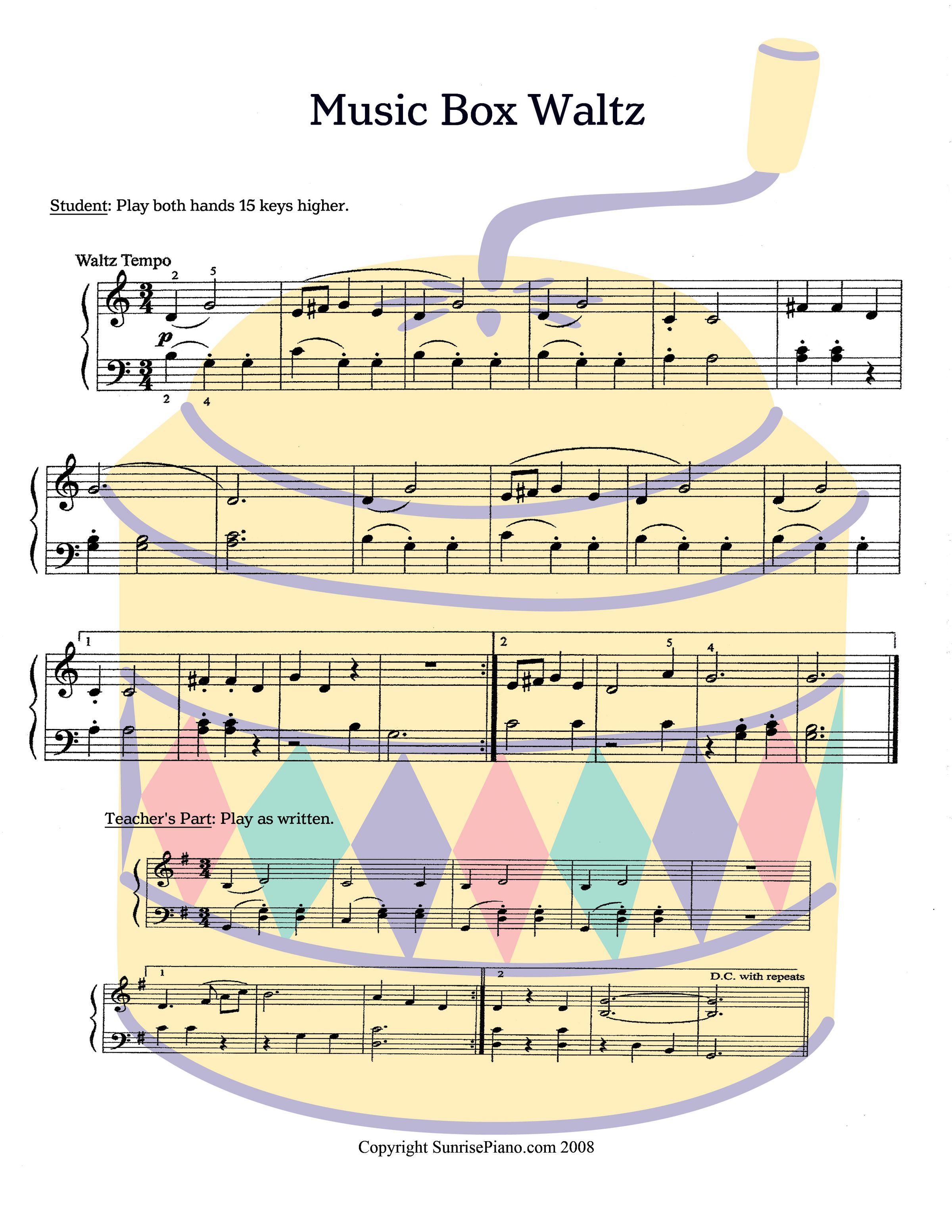 Music Box Waltz - Elementary Piano Sheet Music