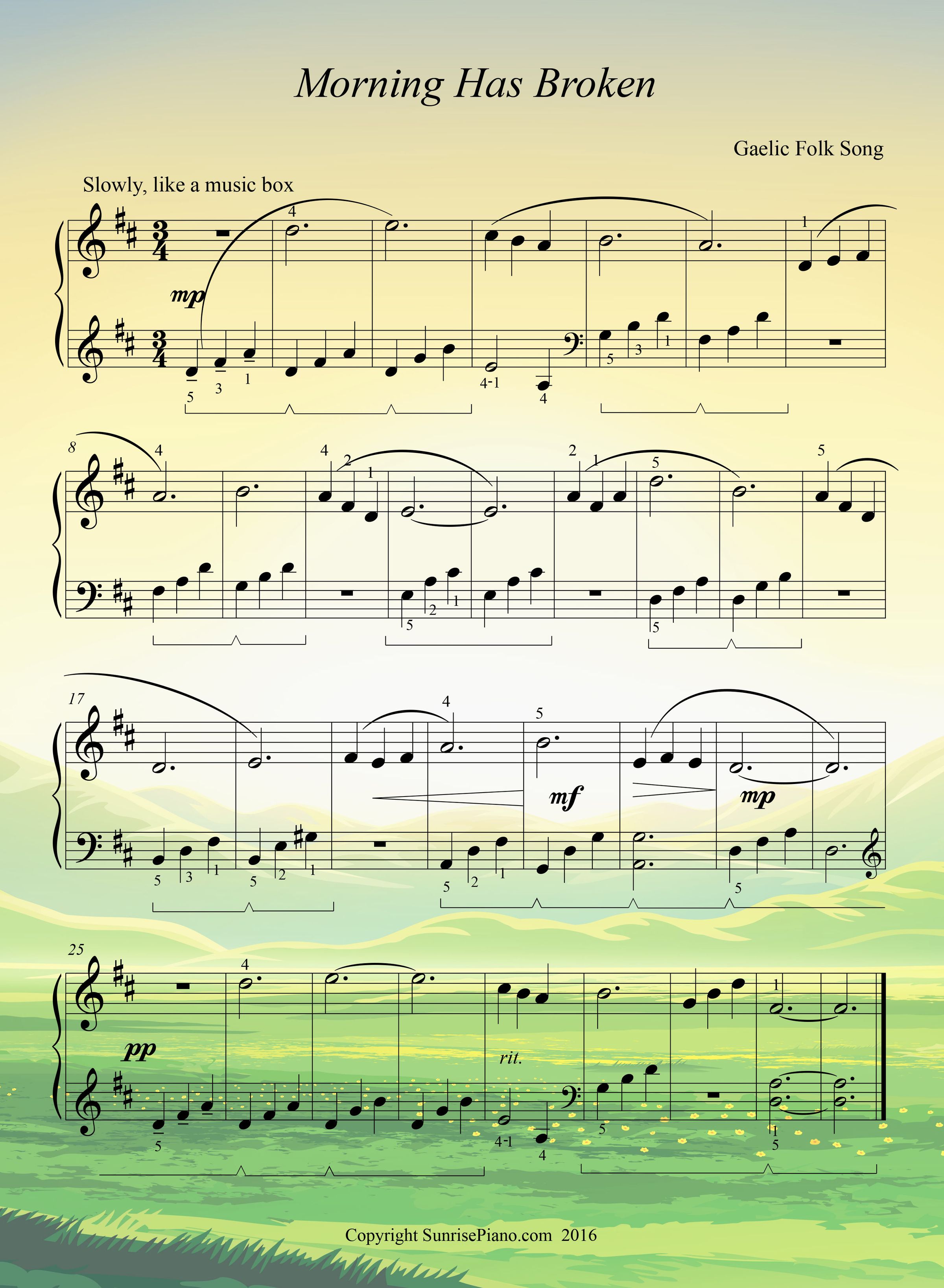 morning-has-broken-gaelic-folk-song-intermediate-piano-sheet-music